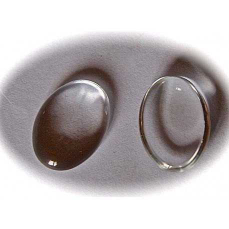 5 supports cabochon de verre ovale 13x18mm pour insertion image