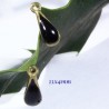 10 sequins gouttes noir  émaillé laiton 11x4mm