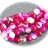 20 perles d'agate rose enrubannée veiné blanc 6mm