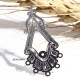 6 estampes pendentif chandelier esprit ethnique acier argenté 35x15mm
