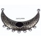 1 chandelier connecteur argenté ethnique emaillé noir ovale 54x19mm