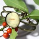 1 support bracelet double jonc rigide  bronze  +cabochon verre 25mm