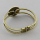 1 support bracelet double jonc rigide  bronze  +cabochon verre 25mm