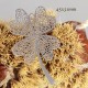 2 estampes pendentif fleur  acier inoxydable  trèfle 4 feuilles argenté 45x31mmmm