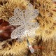 2 estampes pendentif fleur  acier inoxydable  trèfle 4 feuilles argenté 45x31mmmm