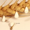 10 sequins  émaillés goutte blanc laiton 11x4mm