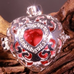 bola  coeur  argent plaqué arabesque 30mm