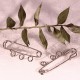 3 broches épingle metal argente platine 3 trous 38x15mm