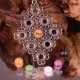 2 supports pendentif cabochon losange métal argenté 65x47mm
