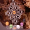 2 supports pendentif cabochon losange métal argenté 65x47mm