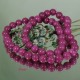 10 perles pierre jade rose prune ronde  8mm
