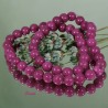 10 perles pierre jade rose prune ronde  8mm