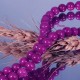 10 perles pierre jade rose prune ronde  8mm