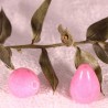 4 perles de pierre jade goutte rose 14x10mm