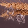 6 supports connecteur cabochon griffes  goutte argent mat 13x18mm