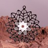 2 estampes pendentif acier inoxydable étoile à relief  argenté 37x35mm