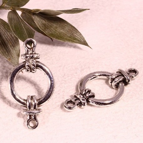 10 connecteurs rond anneau marin métal argente 25x13mm