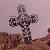 4 estampes pendentif acier inoxydable croix médiévale argenté 40x32mm
