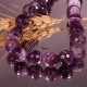10 perles d'améthyste facettée qualité A violet /prune  diamètre 12mm