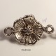 10 connecteurs fleur relief pistil couleur argent 25x15mm