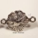 10 connecteurs fleur relief pistil couleur argent 25x15mm