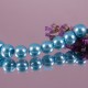 20 perles de verres nacrées turquoise rondes 8mm