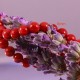 20 perles pierre jade rouge vif  ronde opaque 6mm