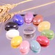 10 cabochons multicolore verre nacré fond plat diamètre 18x13mm