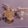 1 fermoir  toggle feuille de vigne couleur bronze  37x23mm