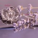1 fermoir  toggle fleurs nénuphar couleur argent vieilli 29x28mm