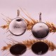 6 supports boucle d'oreille dormeuse métal vif argent  25mm