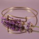 support bracelet jonc couleur laiton   réglable attache gris-gris