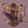 1 bracelet double jonc estampe filigranée ciselé et ajourée réglable
