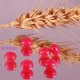 10 perles de  jade naturels  bouliers lisse teintées framboise  8x5mm