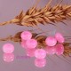 10 perles de  jade naturels  bouliers lisse teintées rose bonbon 8x5mm