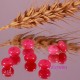 10 perles de  jade naturels  bouliers lisse teintées orchidée 8x5mm