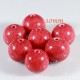 10 perles pierre jade ronde  rouge cerise  teintées diamètre 10mm