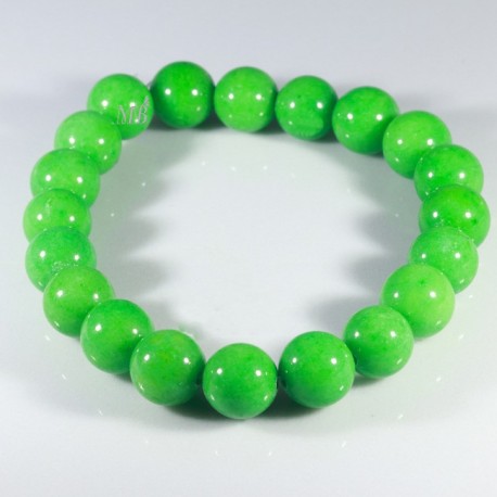 10 perles pierre jade ronde vert pomme 10mm