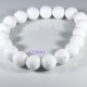 10 perles pierre jade  ronde blanches opaque 12mm