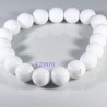 10 perles pierre jade  ronde blanches opaque 12mm