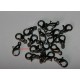 10 fermoirs gris anthracite/noir mousqueton   diamètre  12mm