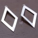 8pendentifs losange incurvés plaqué argent lisse diamètre 41x20mm