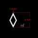 8pendentifs losange incurvés plaqué argent lisse diamètre 41x20mm