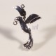 5 breloques connecteur oiseau plaqué argent dimension 30x20mm