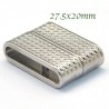 1 fermoir  magnétique tresse platine pour cuir 27.5x20mm