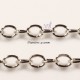 1 Mètre chaîne maillon soudé argenté MAT ovale lisse 024Y  4x3mm