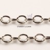1 Mètre chaîne maillon soudé argenté MAT ovale lisse 024Y  4x3mm