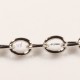 1 Mètre chaîne maillon soudé argenté MAT ovale lisse 024Y  4x3mm