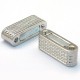1 fermoir  magnétique tresse platine pour cuir 27.5x20mm