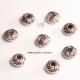 20 perles intercalaires tressée argenté  plat rond 6mm